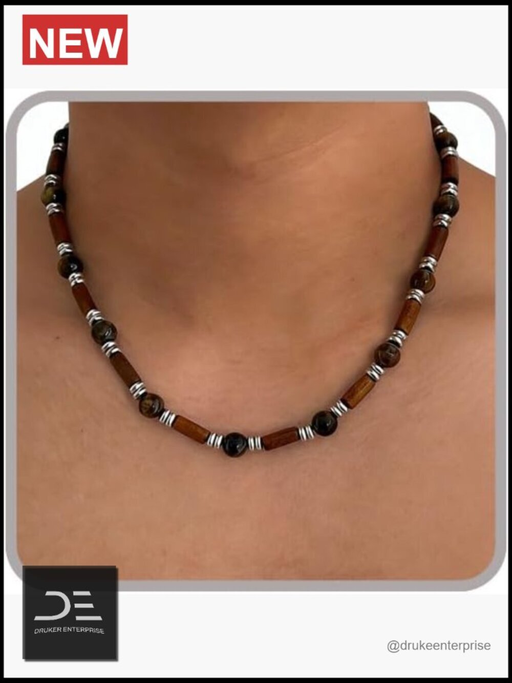 Puka Shell Necklace Men Beaded Beach Necklaces Surfer Wood Jewelry